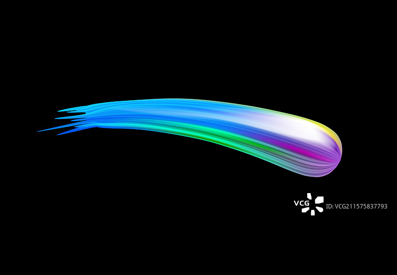 逼真的3D画笔涂抹掉落体积全息效果图片素材