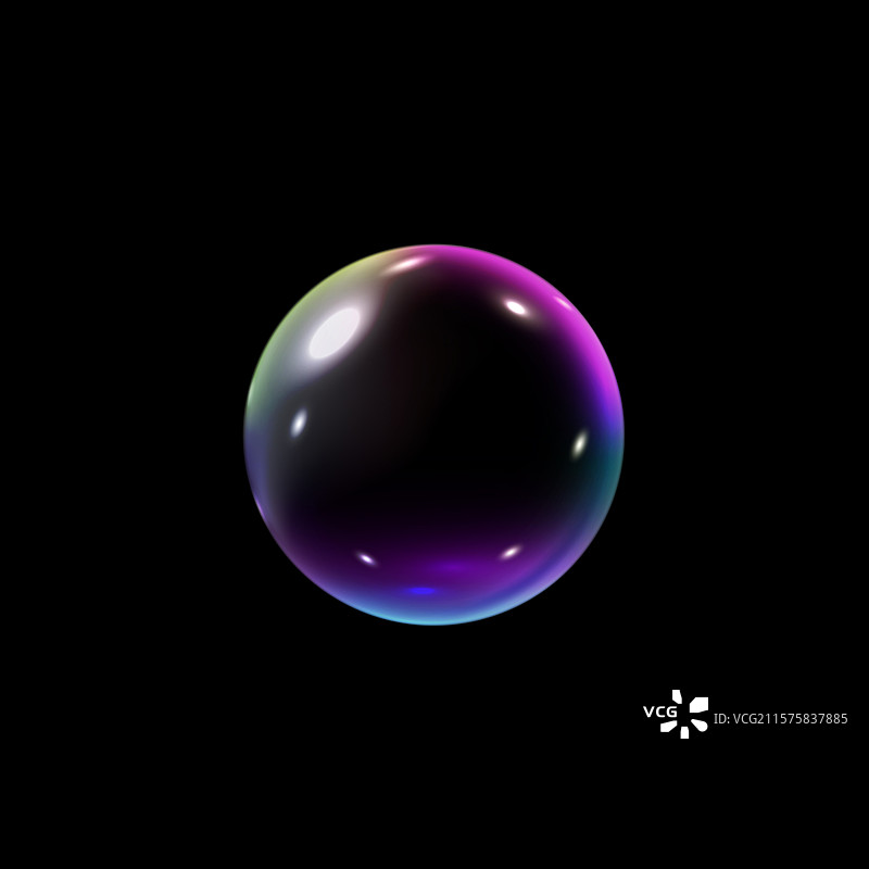 孤立的霓虹彩色玻璃3D球图片素材