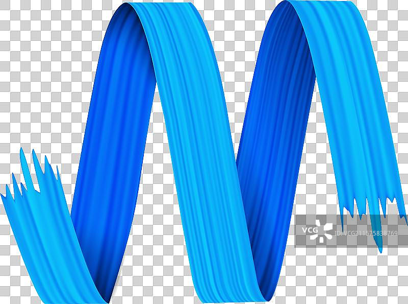 蓝色丝带画笔笔触 3D 图标图片素材