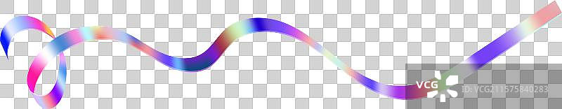 彩虹色的丝带全息波纹图片素材