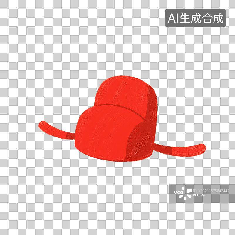 【AI数字艺术】国风手绘插画，中国风汉服帽子，古风帽子，古代官帽，红色帽子，状元帽，免抠元素图片素材