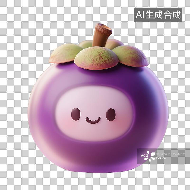 【AI数字艺术】3D渲染，可爱的卡通山竹，夏天水果免抠元素图片素材