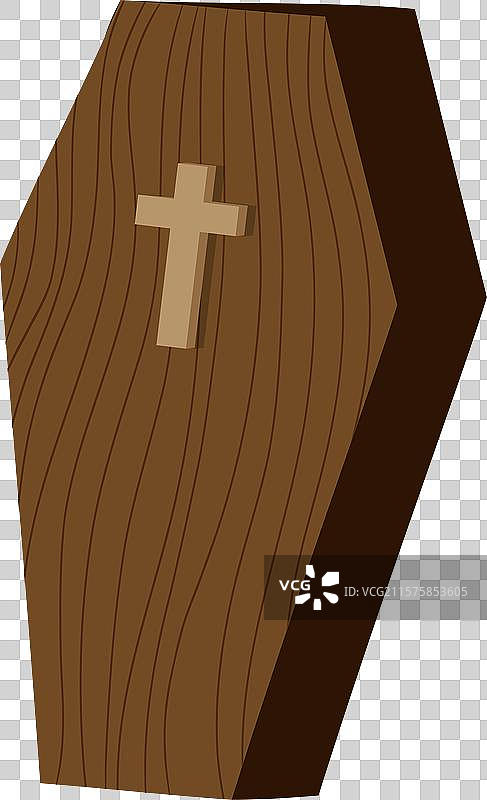 带十字架的木棺材万圣节装饰图片素材