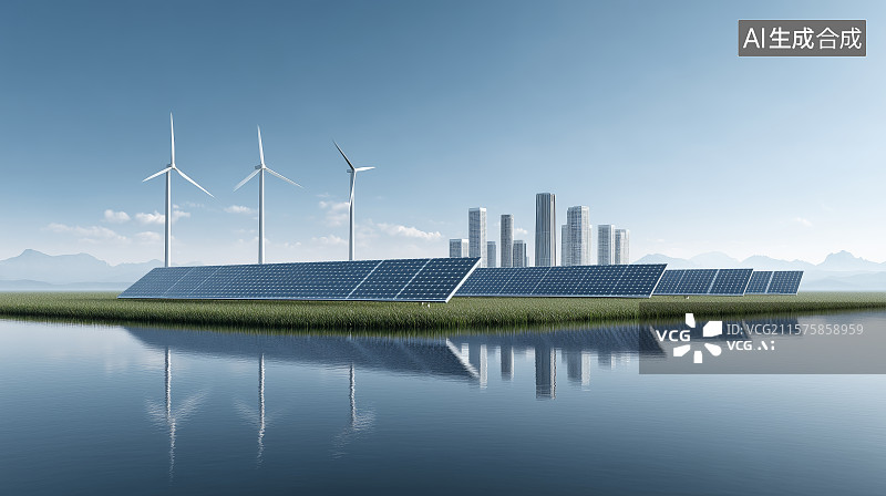 【AI数字艺术】城市新能源景观图片素材