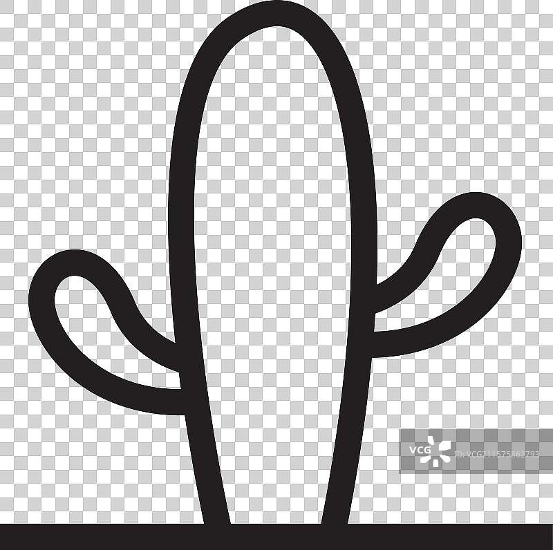 简约的仙人掌植物简单标志设计图片素材