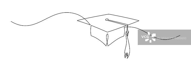 一笔画出的毕业帽图片素材