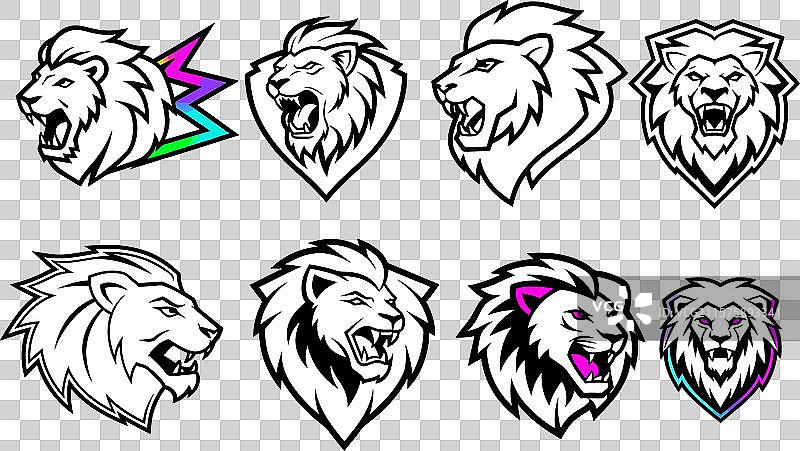 愤怒的多彩非洲狮面孔图片素材