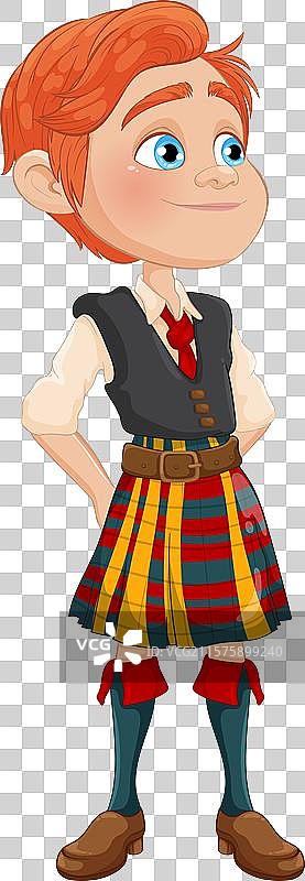 穿着裙子和背心的男孩图片素材