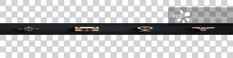 雪花日历和分枝的西洋杜鹃图标图片素材