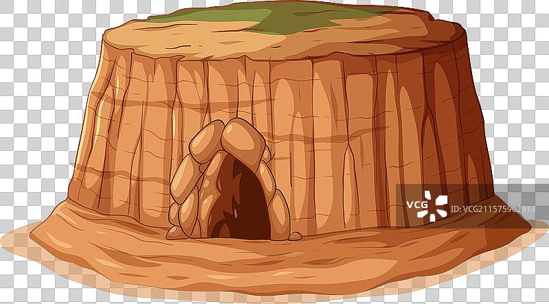 一个有洞口的岩石高原图片素材