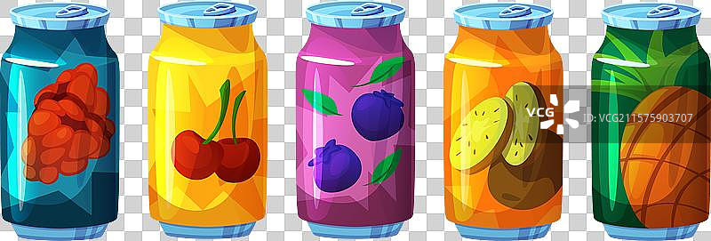 水果汽水饮料罐套装图片素材