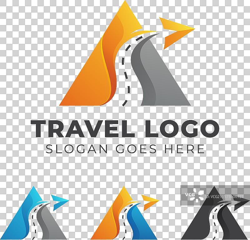 现代抽象字母A与道路的标志设计图片素材