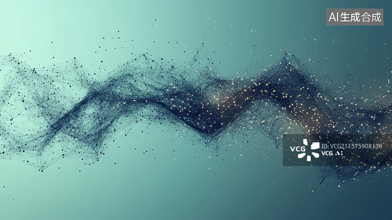 【AI数字艺术】粒子流动的抽象艺术背景图片素材