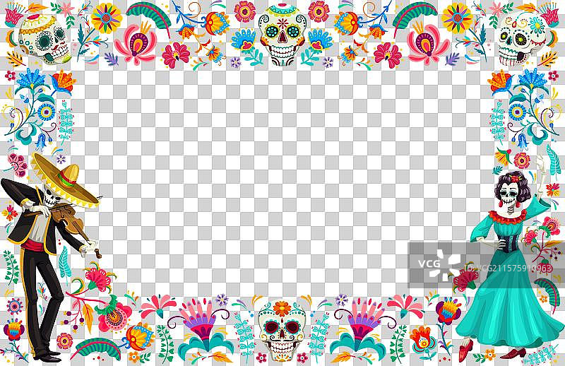 亡灵节墨西哥节日框架图片素材