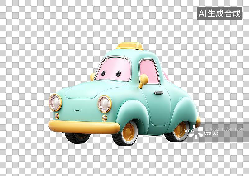 【AI数字艺术】【免抠png素材】可爱的3D卡通小汽车图片素材