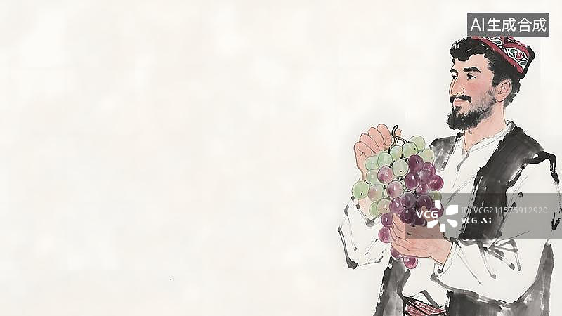 【AI数字艺术】水墨画居右图片素材