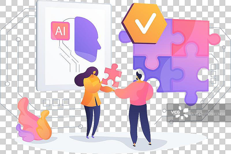 人工智能辅助的冲突解决抽象概念图片素材