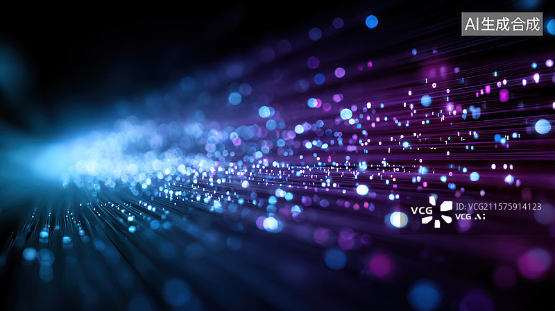 【AI数字艺术】抽象数字数据流图片素材