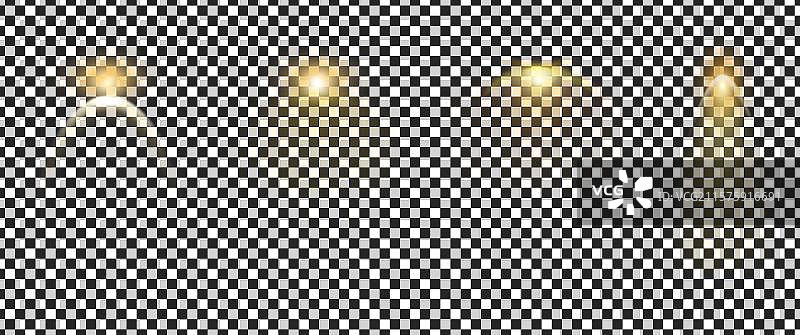 灯光照射在墙壁壁灯上图片素材