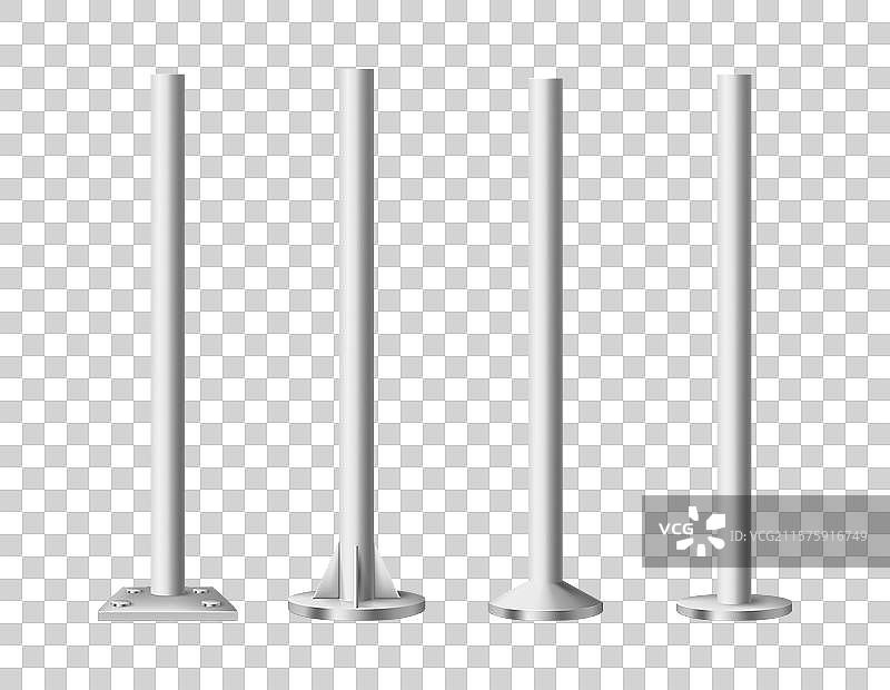 广告牌用的钢管或金属柱子图片素材