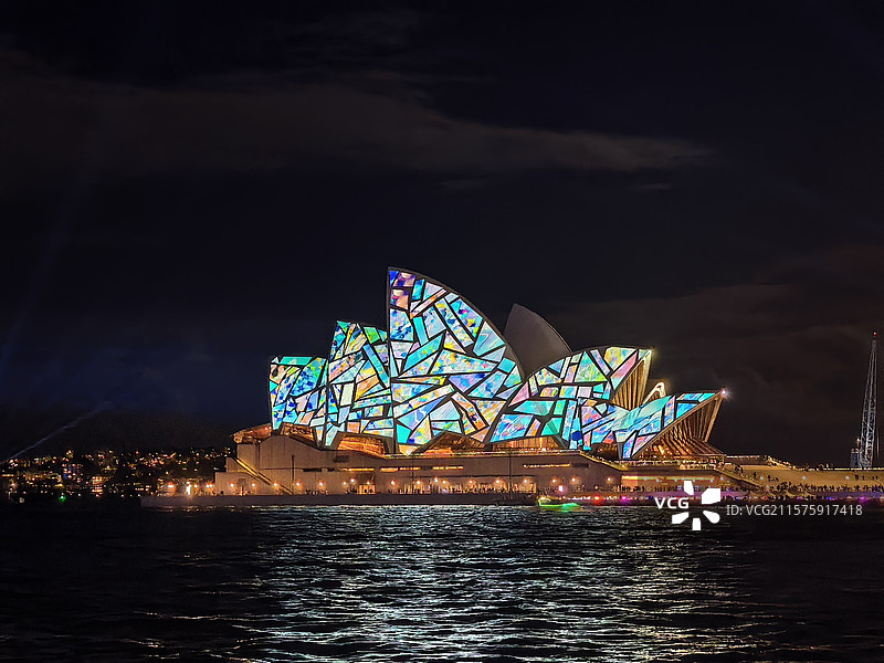 细悉尼灯光秀图片素材