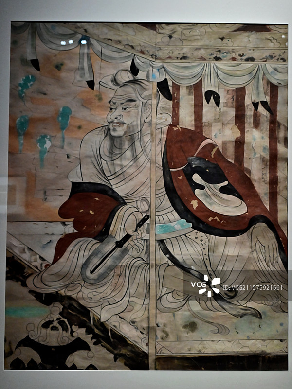 敦煌研究院 沈淑萍 临摹莫高窟盛唐第103窟维摩诘图片素材