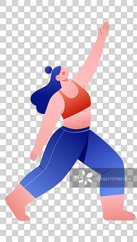 室内瑜伽人物插画图片素材