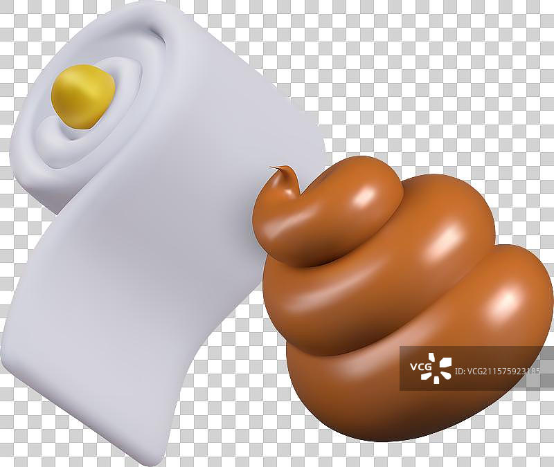 卫生纸卷与棕色粪便的卫生间概念图片素材