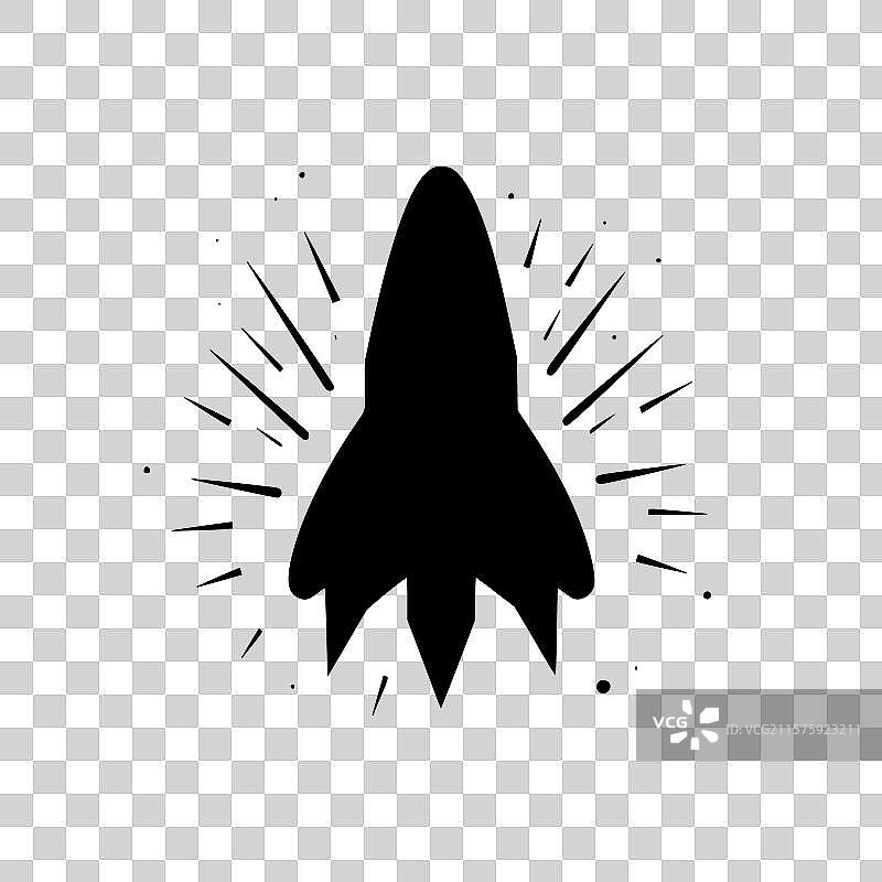 火箭 - 黑白色图片素材