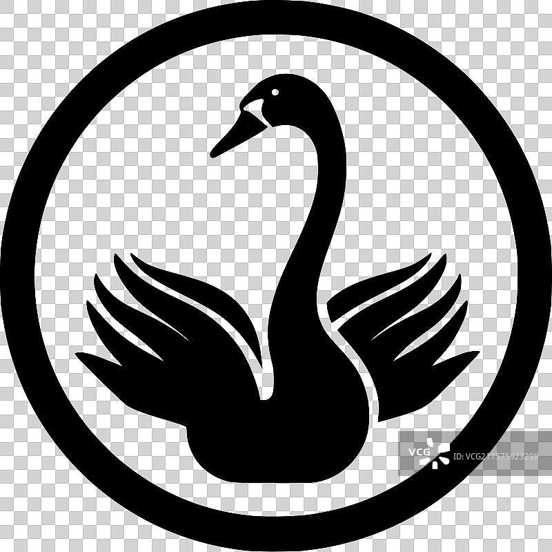 天鹅 - 高质量标志 - 适合T恤的理想选择图片素材
