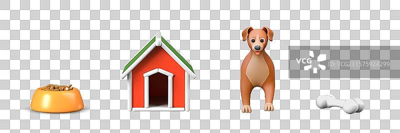 一组与狗碗相关的概念图片素材