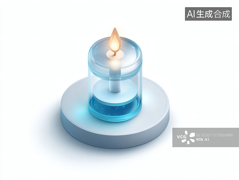 【AI数字艺术】透明容器中的蜡烛图片素材