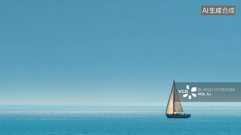 【AI数字艺术】大海中行驶的帆船图片素材