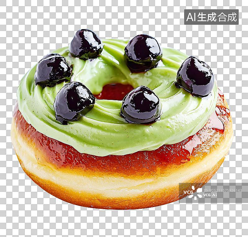 【AI数字艺术】开心果酱奶油甜甜圈图片素材