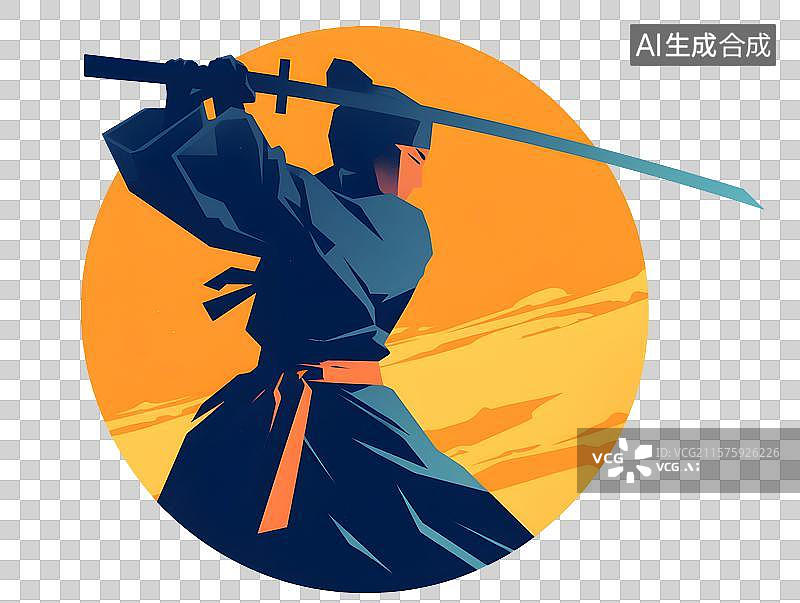 【AI数字艺术】拿剑的剑客，水墨画中国风图片素材