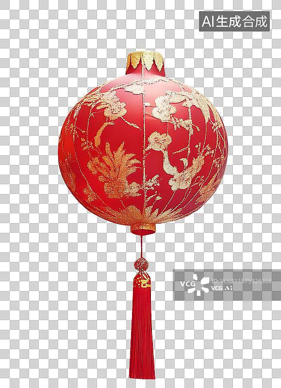 【AI数字艺术】悬挂的红色灯笼，中国元素，春节新年传统图片素材