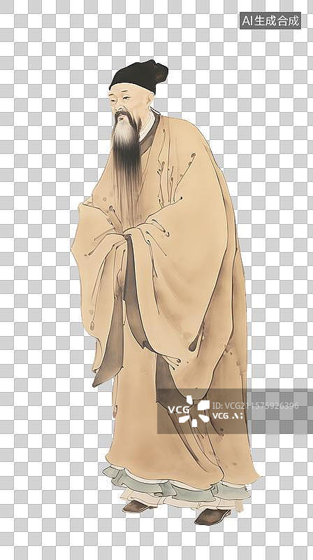 【AI数字艺术】古代历史名人画像苏轼苏东坡 水墨画风格图片素材