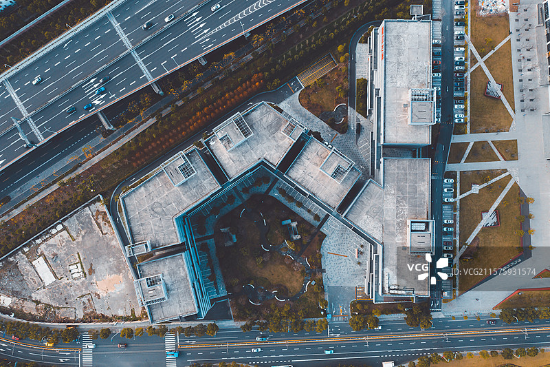 上海浦东张江城市风光航拍图片素材