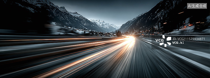 【AI数字艺术】前进的道路，前进的路，汽车广告背景图图片素材