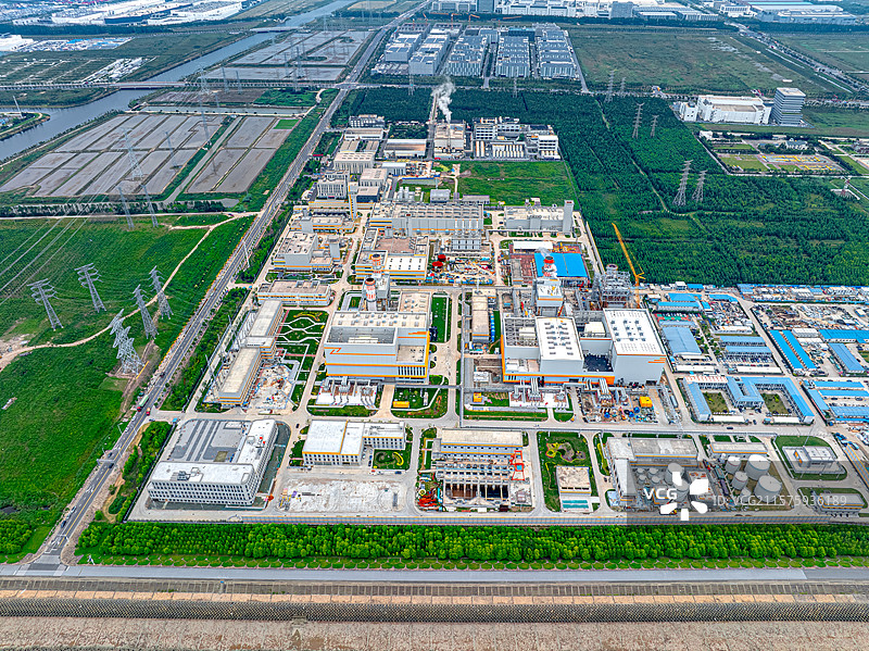 上海临港液化天然气LNG电厂 中国重燃临港基地 300兆瓦F级重型燃机 大国重器科技创新突破技术封锁图片素材