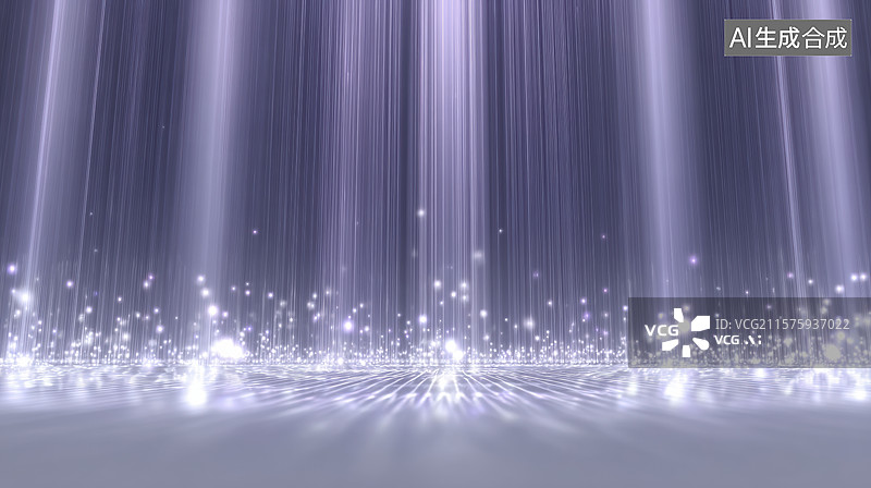 【AI数字艺术】光束与星光交织的梦幻场景图片素材