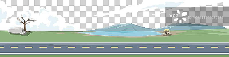 沥青道路的横向和风景画面图片素材