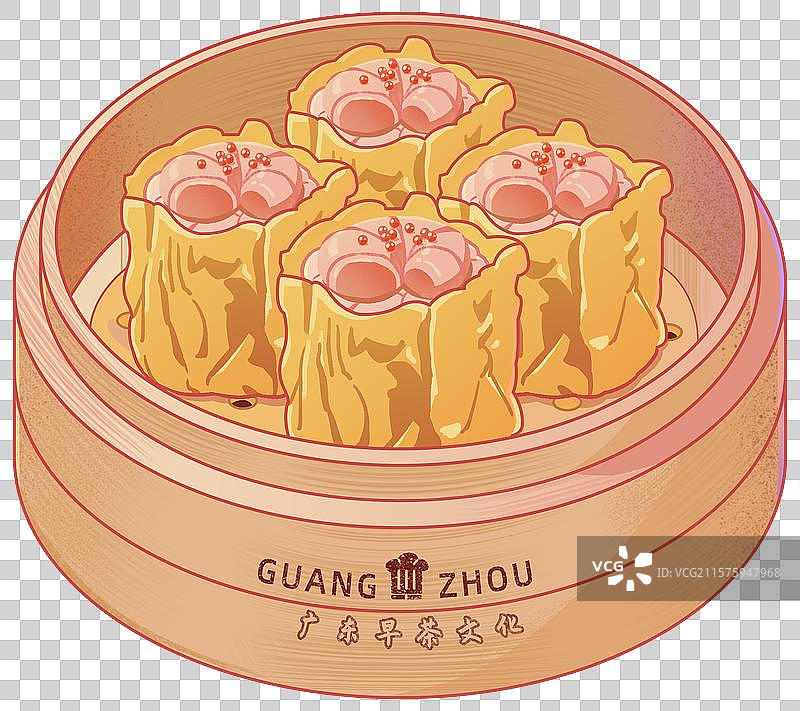广州虾仁烧麦广东早茶文化蒸笼中华传统美食中国风国潮风图片素材