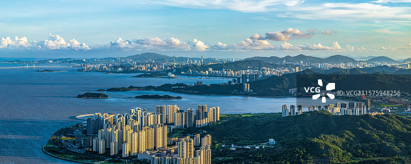 珠海香洲全景航拍图片素材