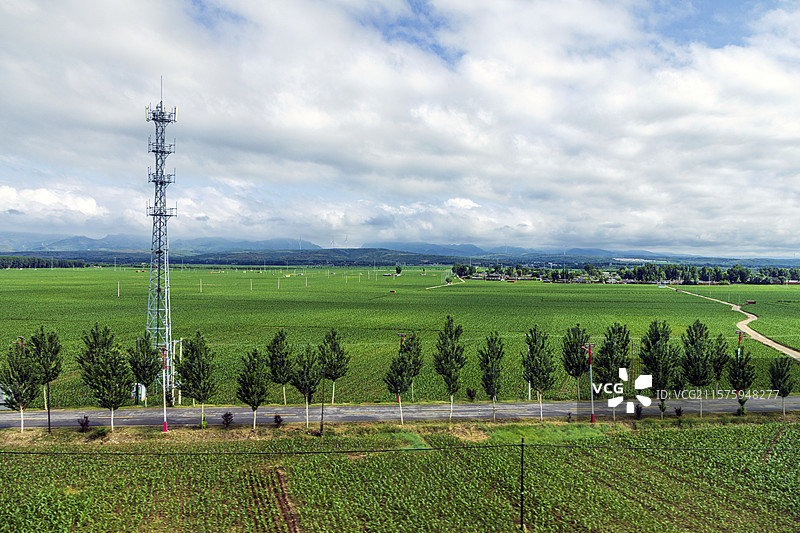 京沈高铁沿线美丽田园风光图片素材