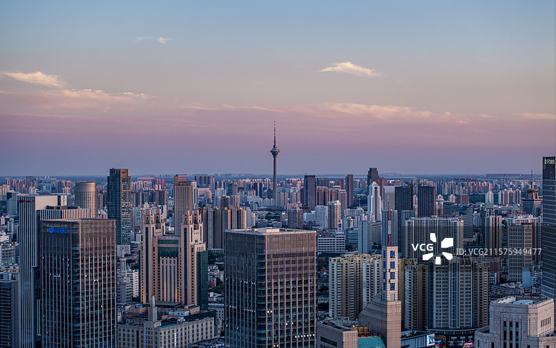 天津城市航拍，都市航拍图片素材