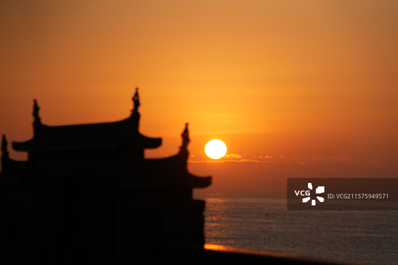 福建泉州洛伽寺日出图片素材