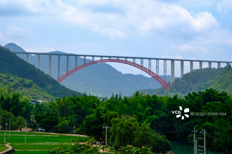 中国贵州黔南州罗甸大小井景区大小井特大桥风光图片素材