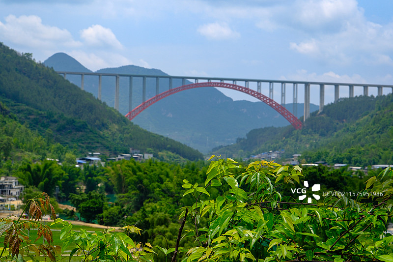 中国贵州黔南州罗甸大小井景区大小井特大桥风光图片素材