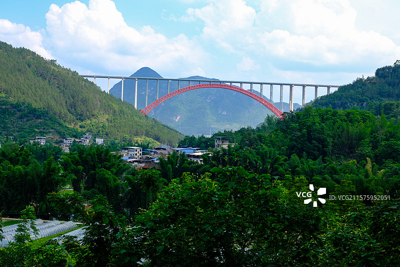 中国贵州黔南州罗甸大小井景区大小井特大桥风光图片素材